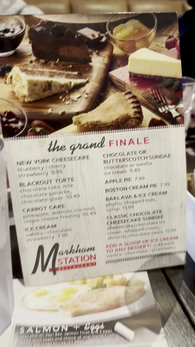 Menu, Markham Station Restaurant Richmond Hill