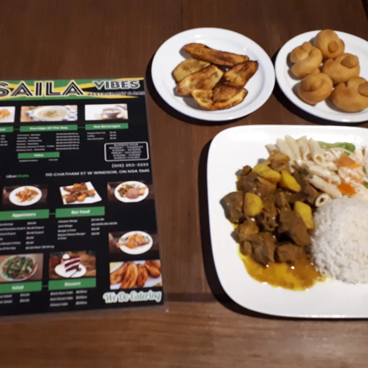 Menu, Saila Vibes Restaurant & Bar
