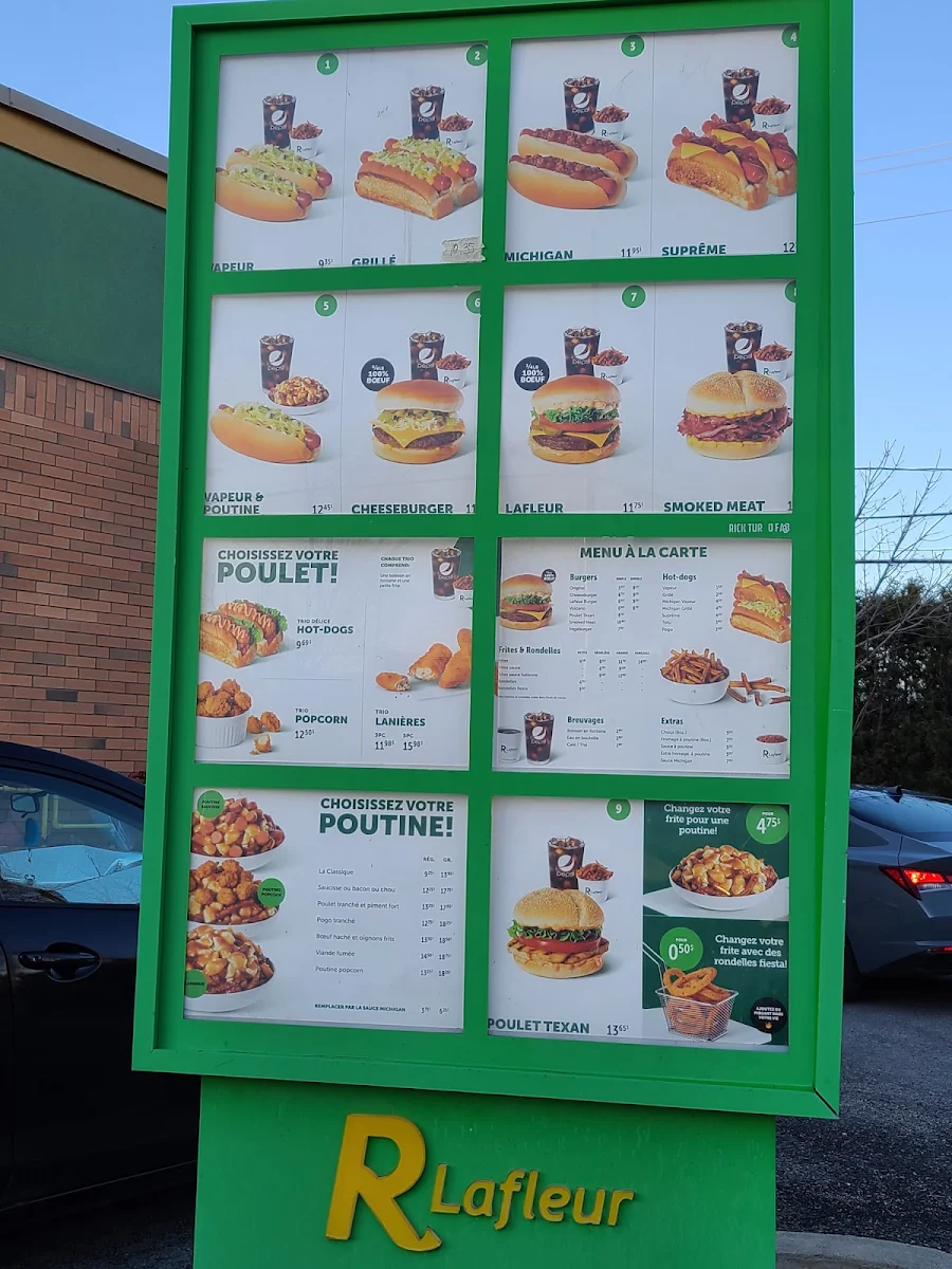 Menu, Restaurant Lafleur