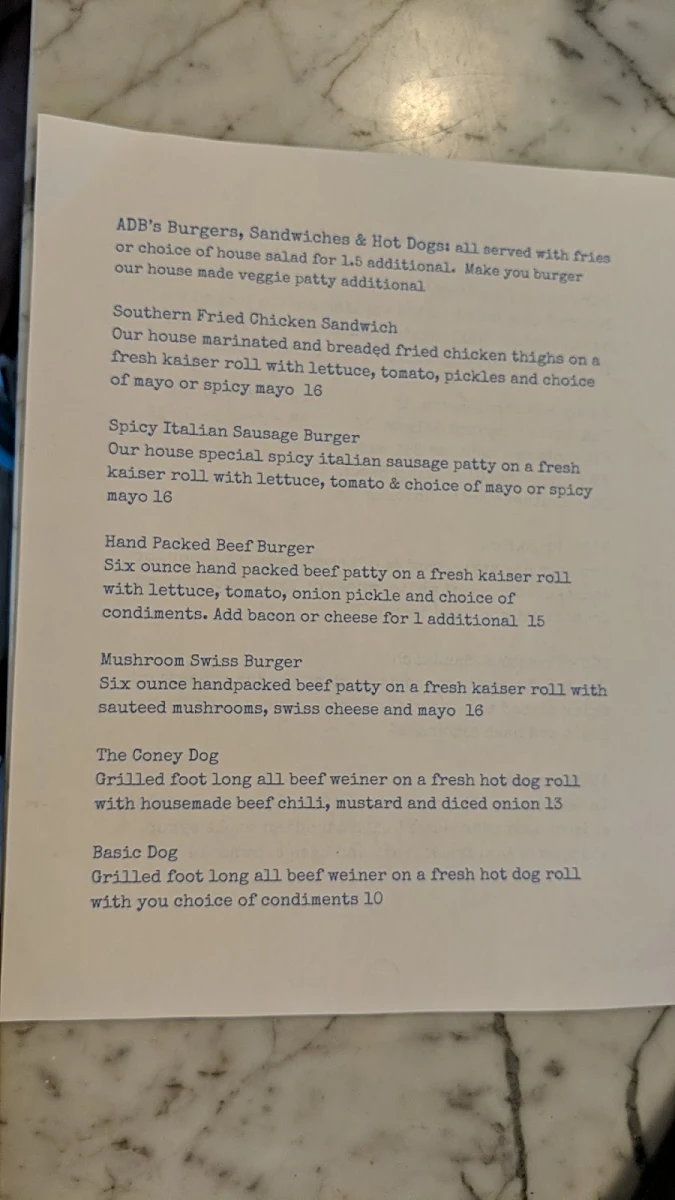 Menu, A Dog's Breakfast
