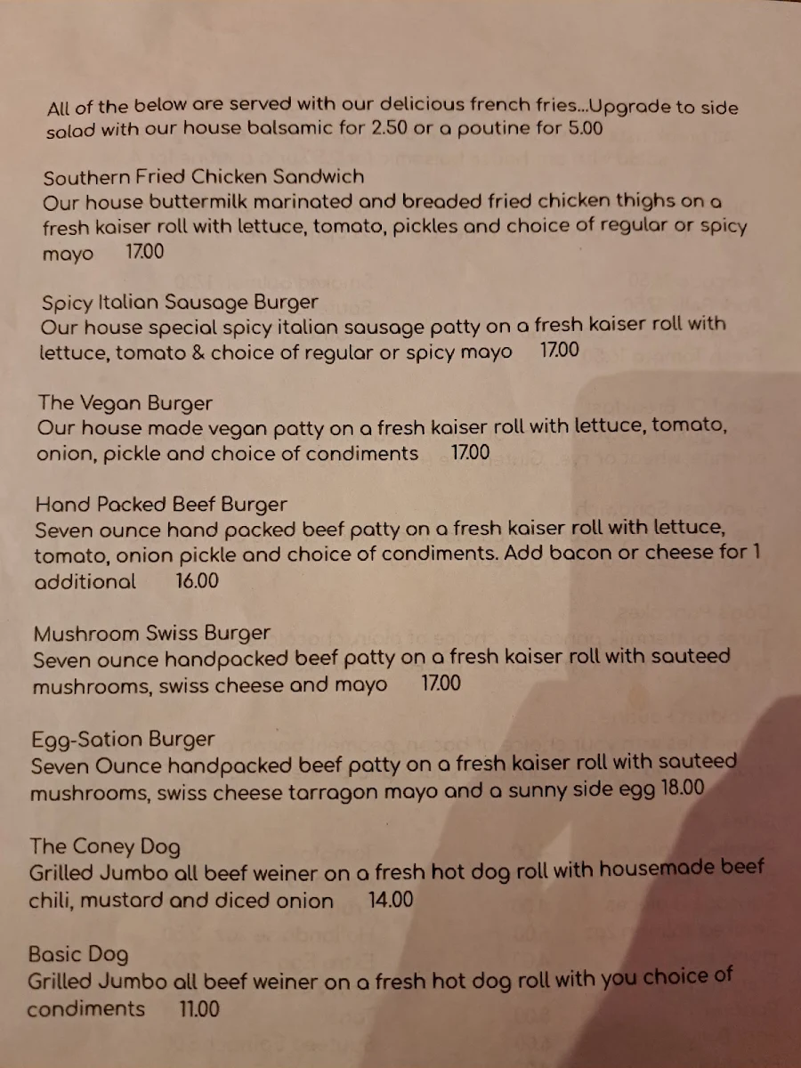 Menu, A Dog's Breakfast