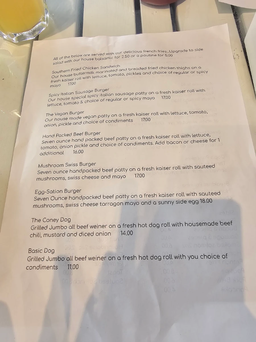 Menu, A Dog's Breakfast