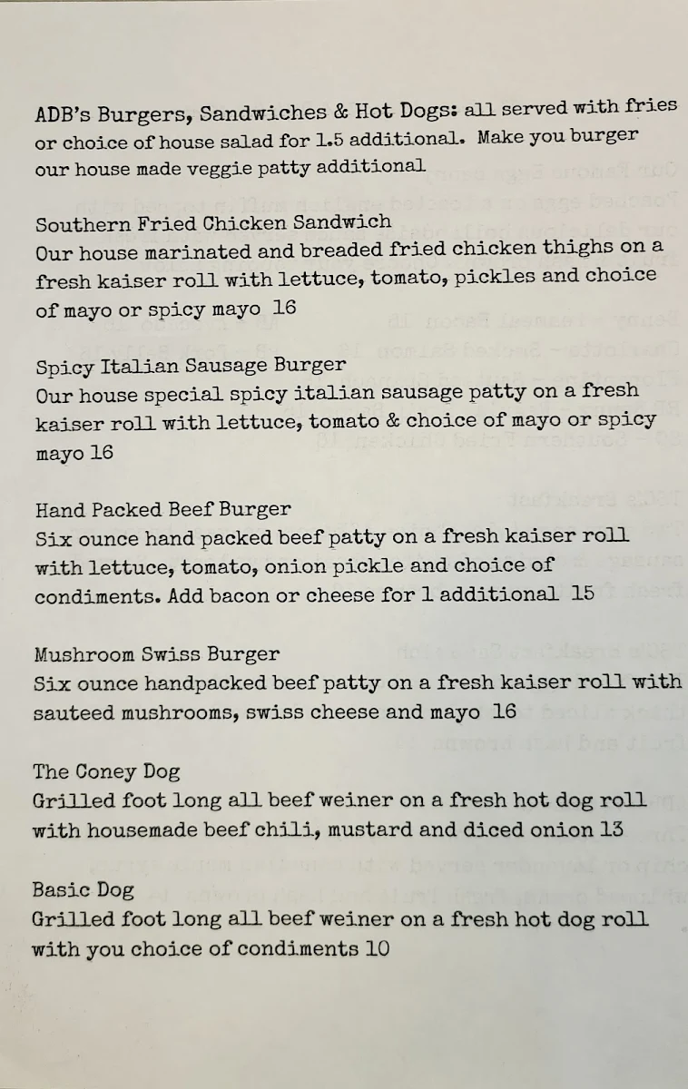 Menu, A Dog's Breakfast