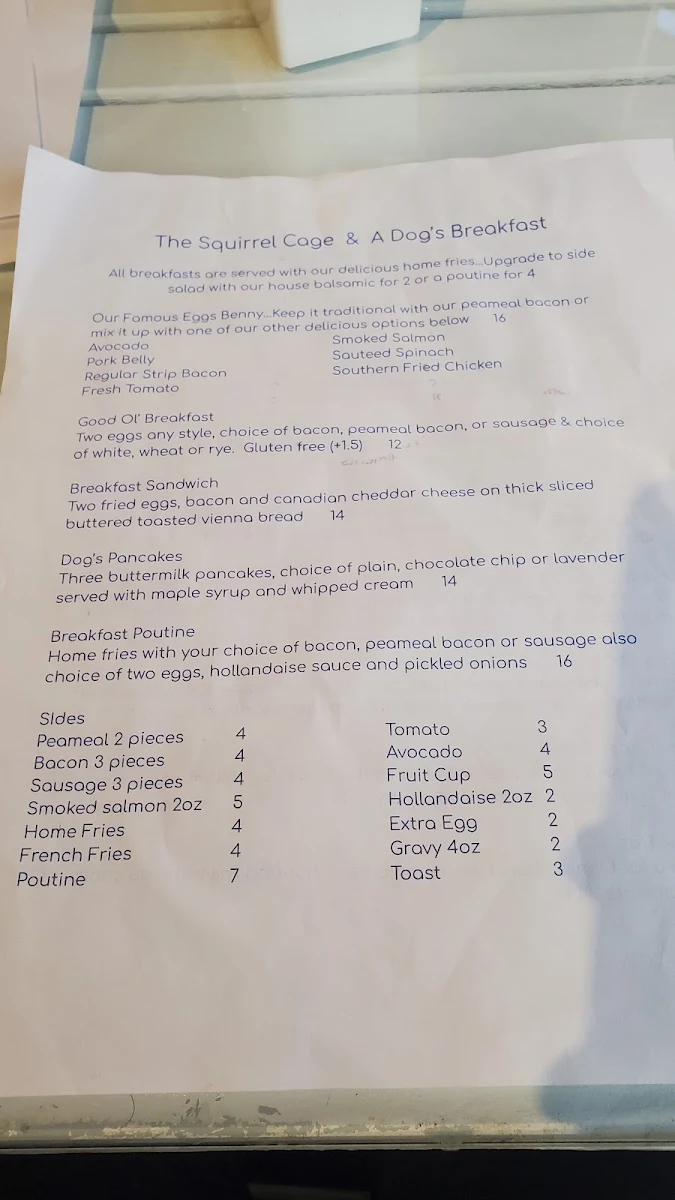 Menu, A Dog's Breakfast