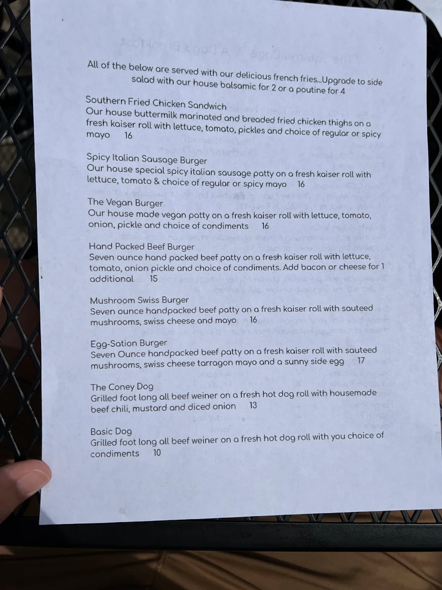 Menu, A Dog's Breakfast