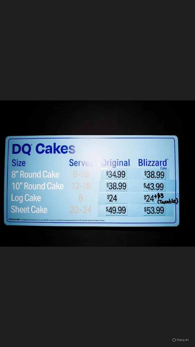 Menu, Dairy Queen Grill & Chill