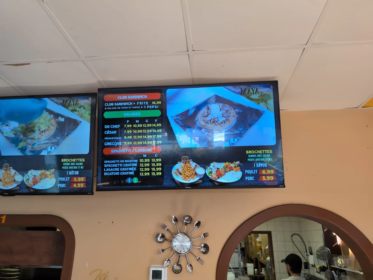 Menu, Pizza maya