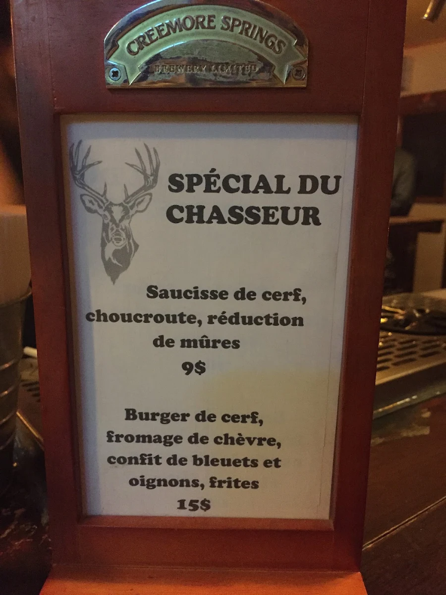 Menu, Auberge Ayer's Cliff