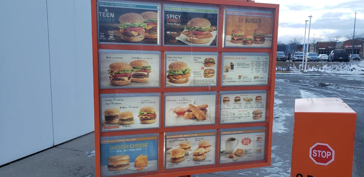 Menu, A&W Canada