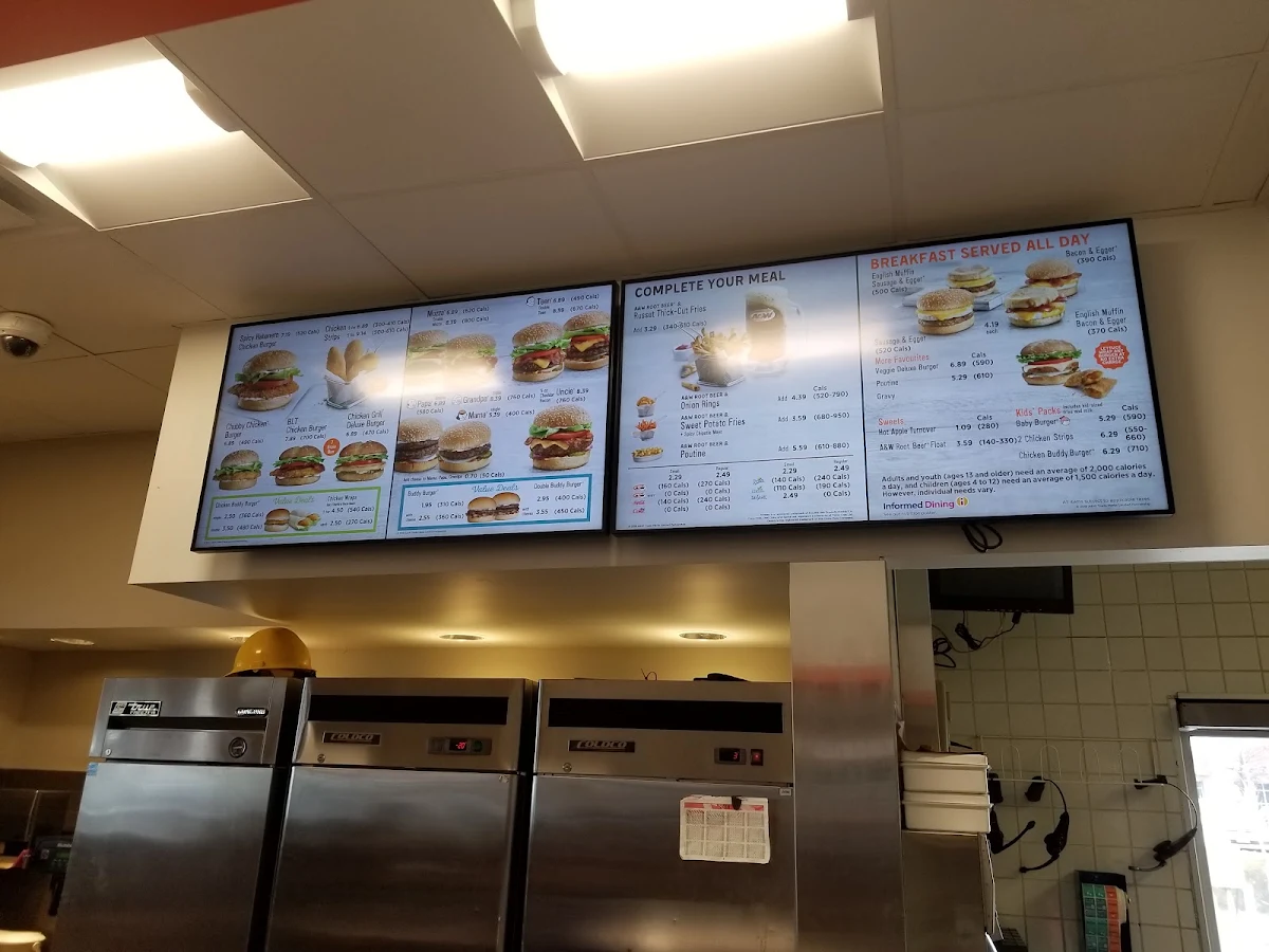 Menu, A&W Canada