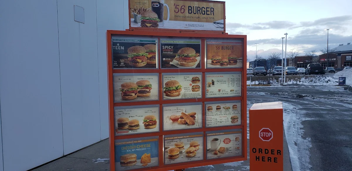 Menu, A&W Canada