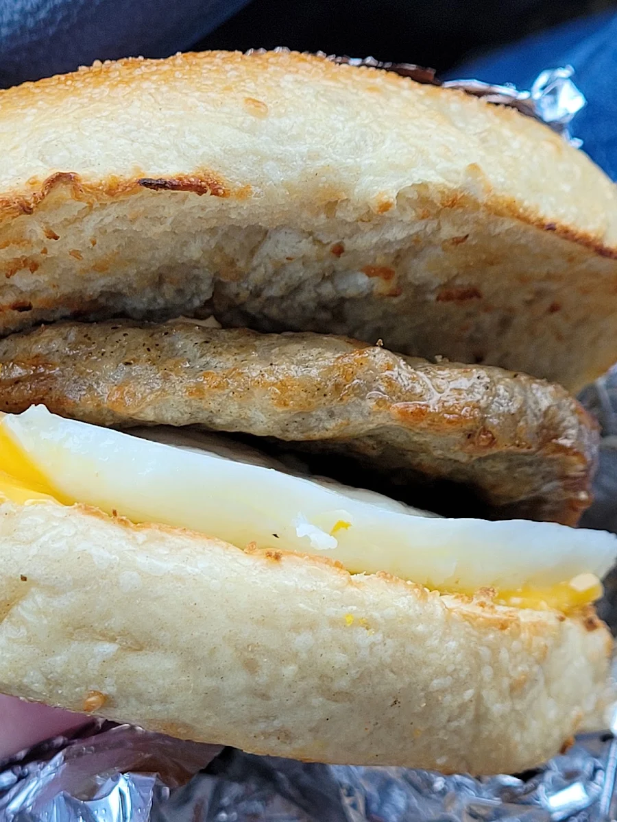 Sausage Egg and Cheese on a Bagel