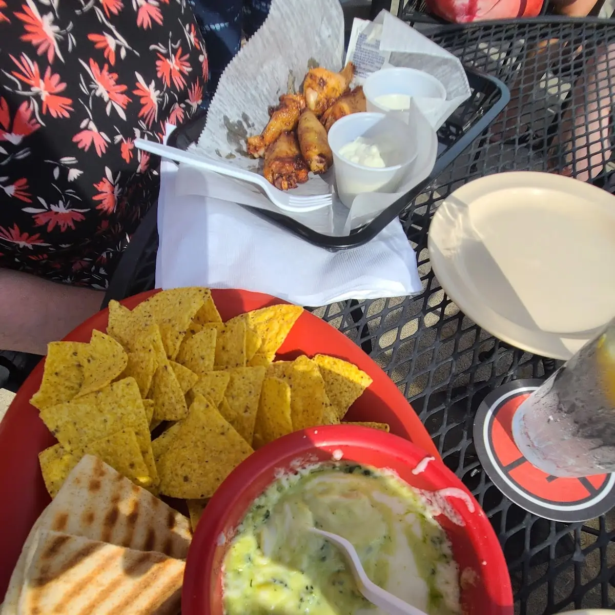 Spinach Dip with Chips and Pita
