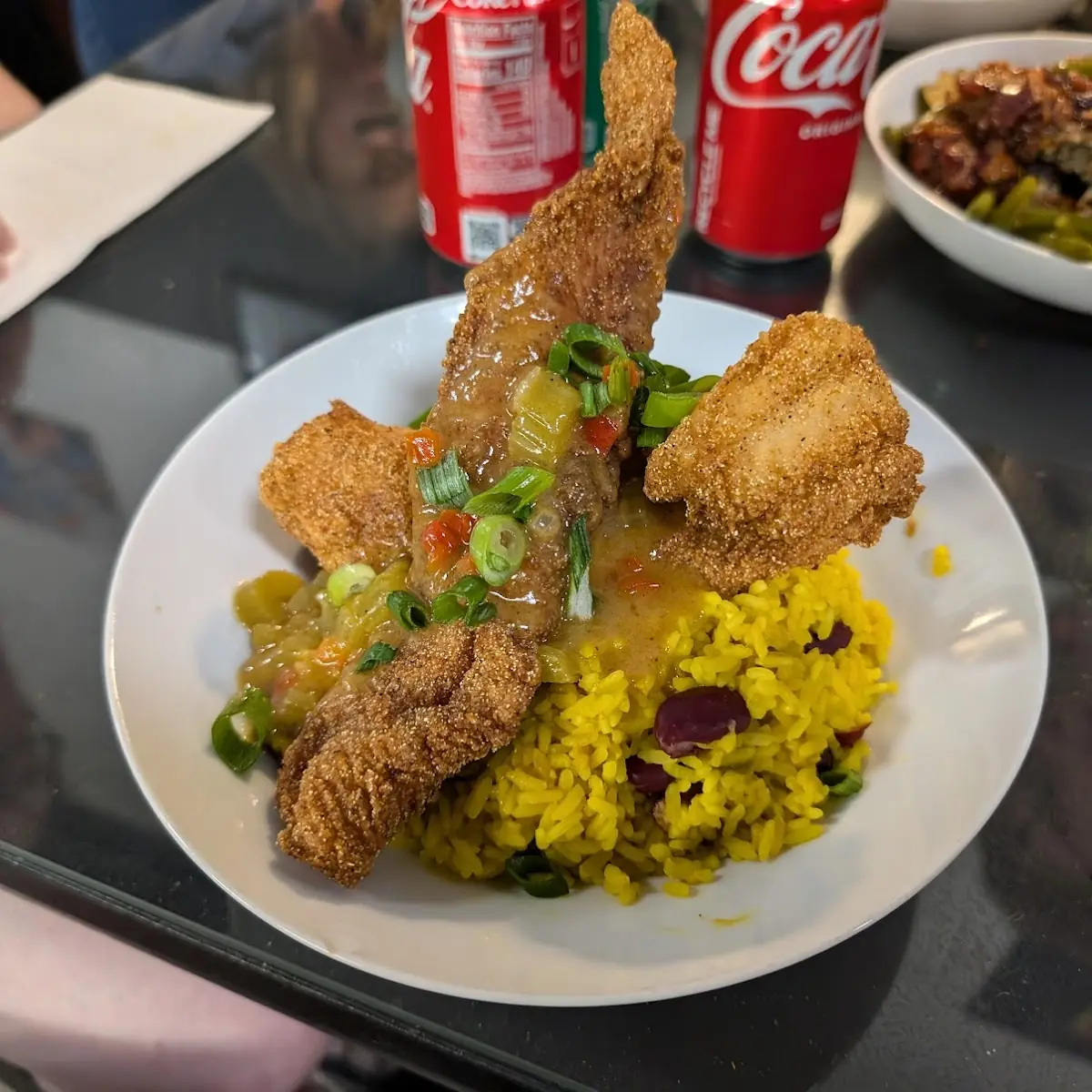 Fried Catfish w Red Beans & Rice