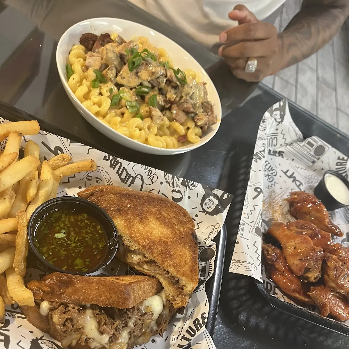 Jerk Chicken Pasta and Wings