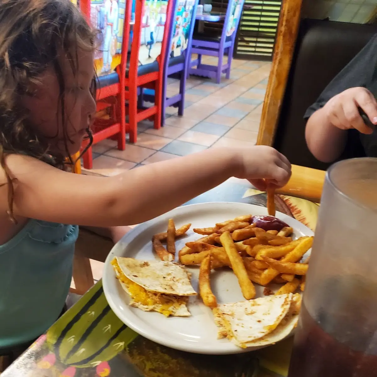 Fries & Chicken Quesadilla Childs Plate