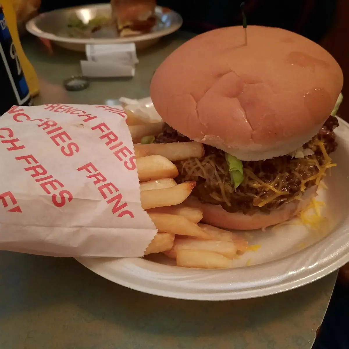 Chili Cheese Burger with Fries