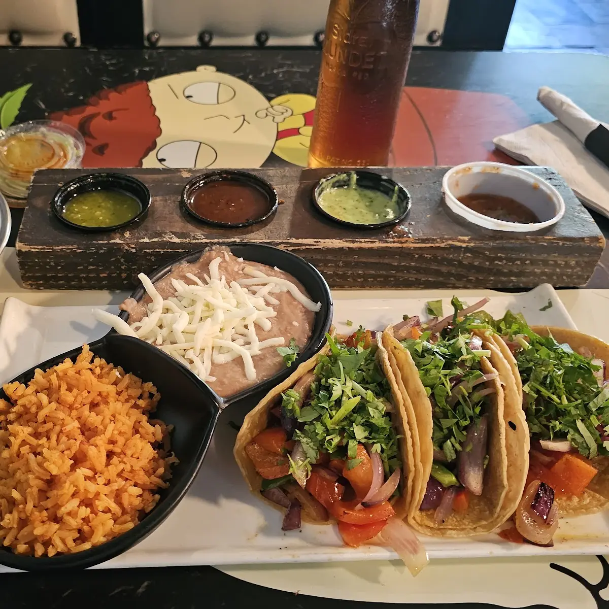 Veggie Taco Dinner Refried Beans Rice