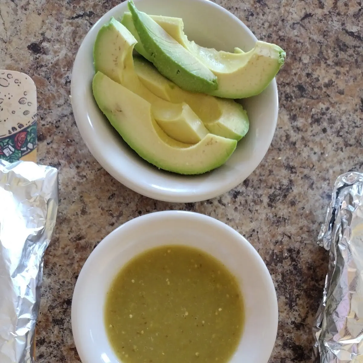 Avocado Slices Green Salsa Verde Guacamole