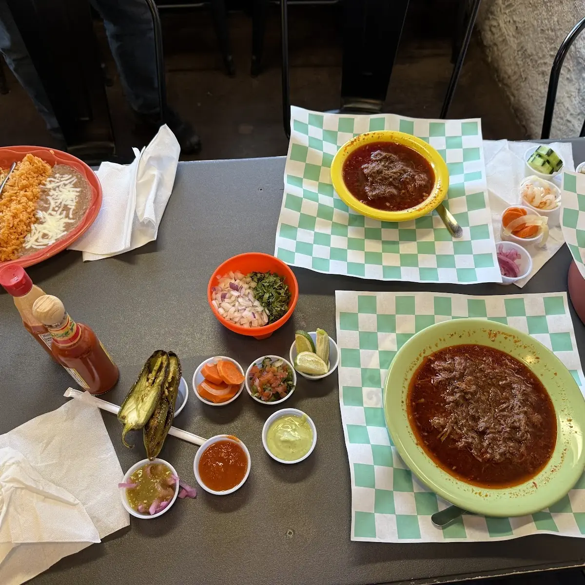 Birria Large and Medium Taco Platter Salsa Bar