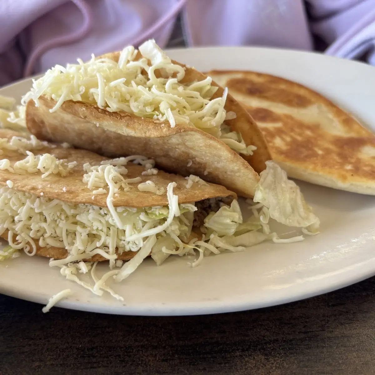 Beef Tacos and Cheese Quesadilla Lunch