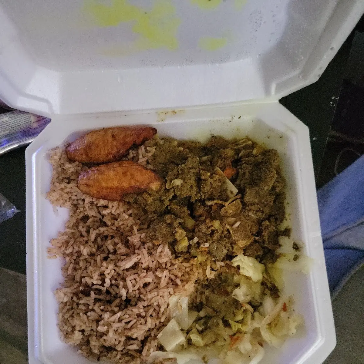 Rice and Peas Cabbage and Plantains