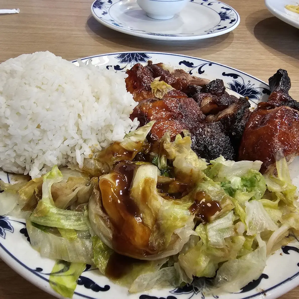 Roasted Duck with White Rice and Salad