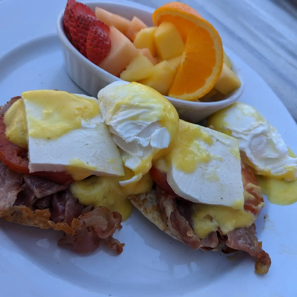 Capricci's Benedict with Fresh Fruit