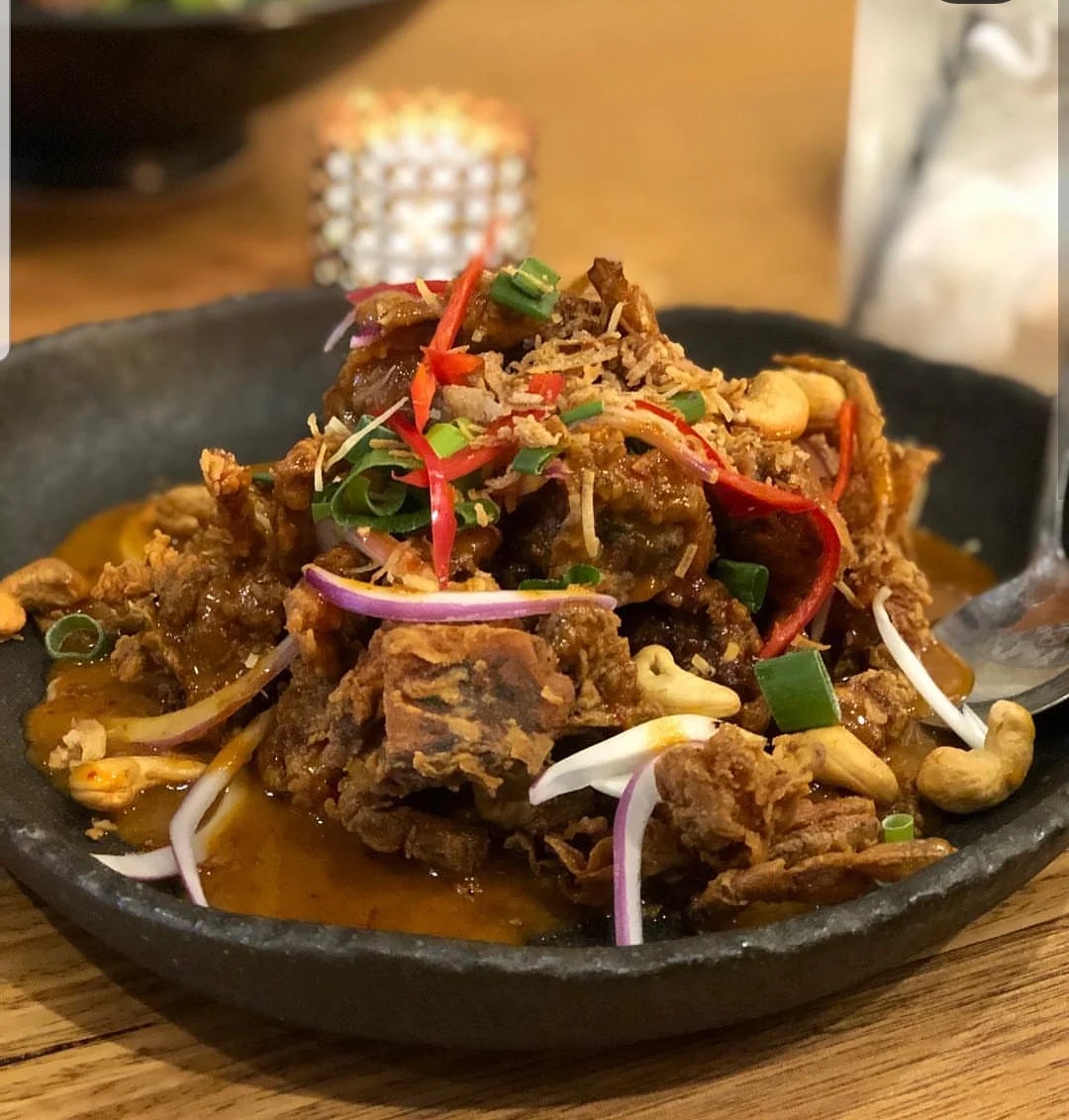 Soft Shell Crab Chilli Jam, Rice Scoop