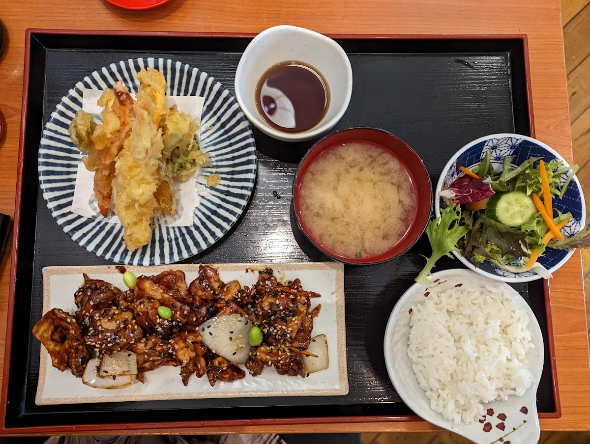 Teriyaki Chicken and Tempura Set, Sushi on Stanley