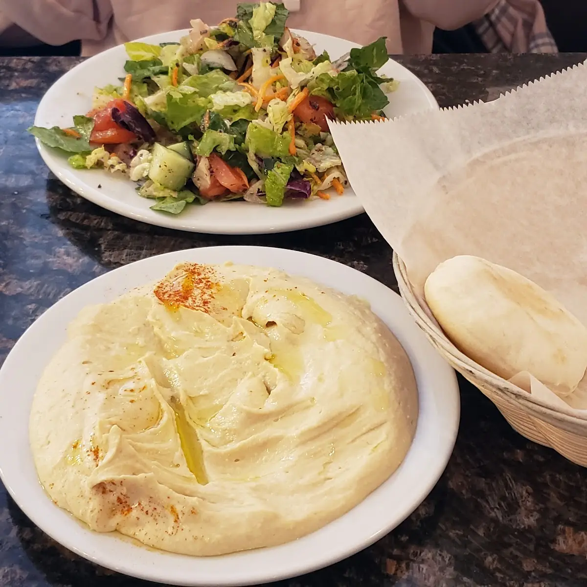 Hummus and Tabouli Salad
