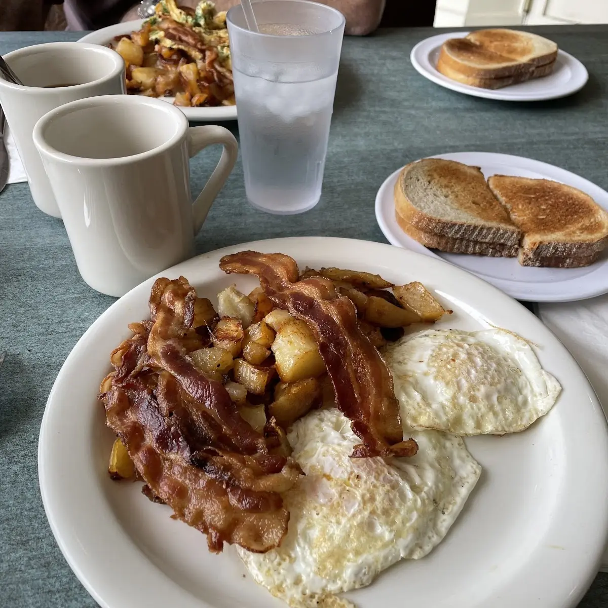 Scrambled Egg Pancake and Bacon