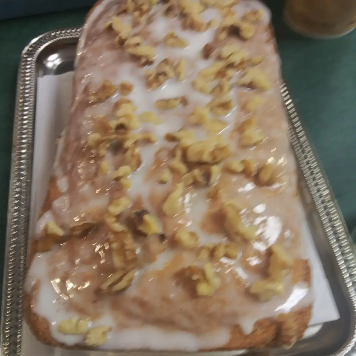 Spice Flavored Pound Cake with Maple Glaze an Walnuts