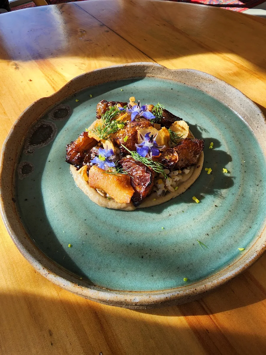 Jerusalem Artichoke with Barley Fennel & Espresso Oil