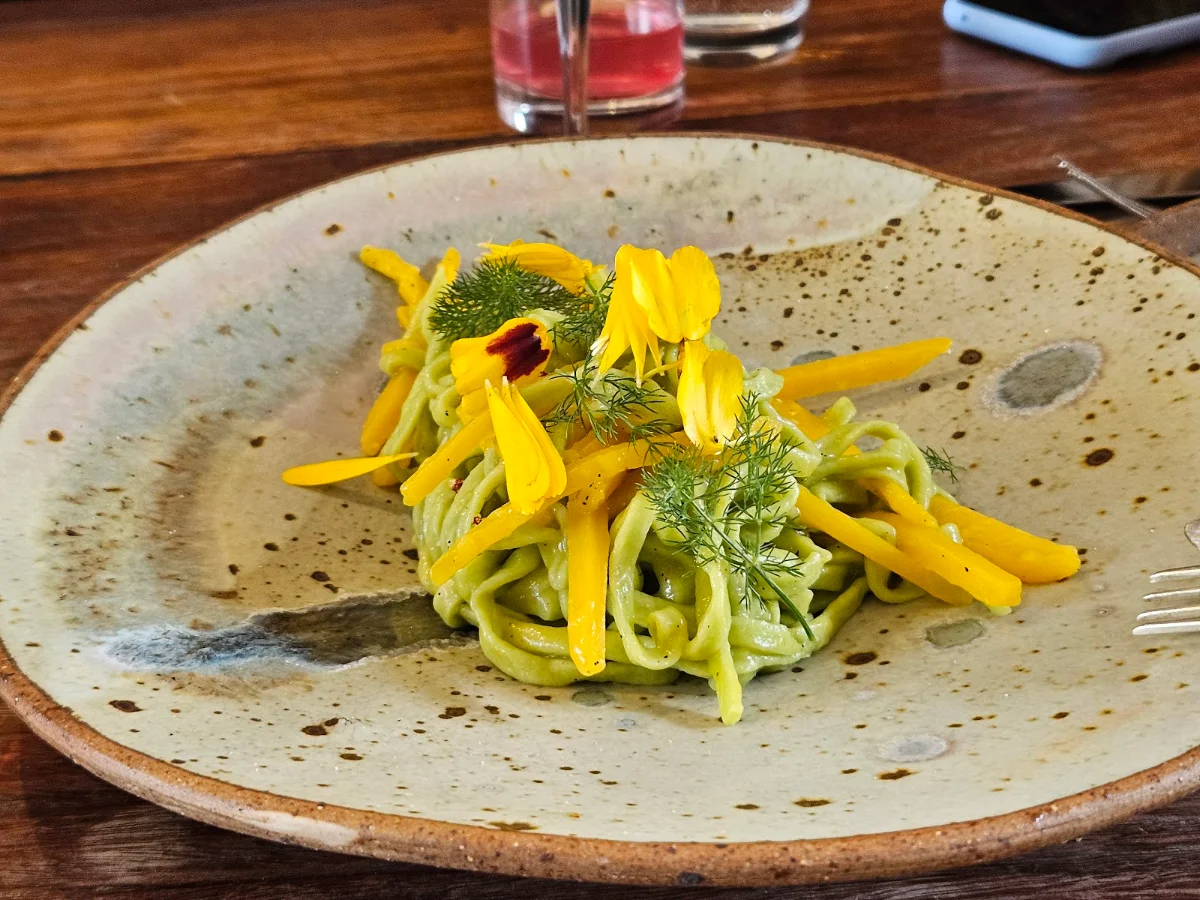 Warrigal Greens Linguini with Pumpkin