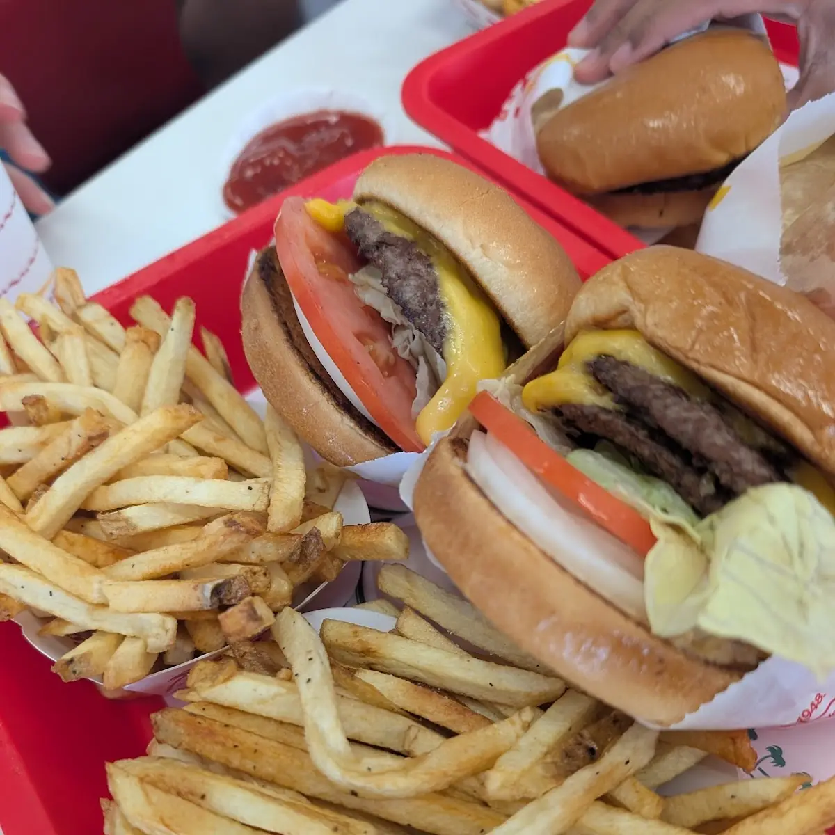 Double Cheeseburger and French Fries