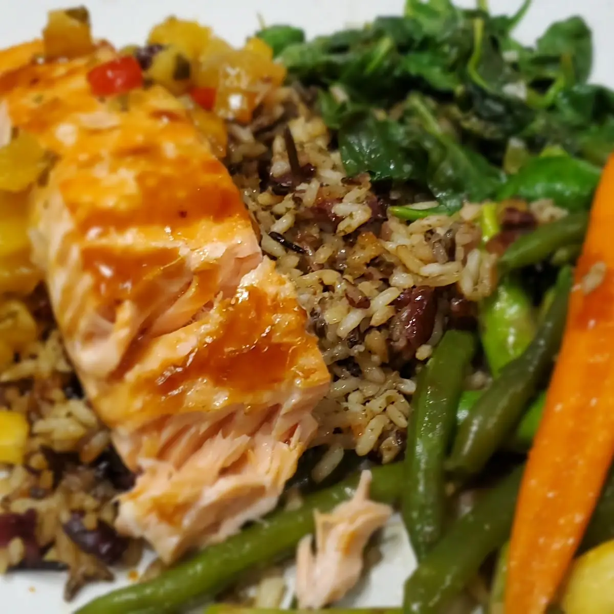 Salmon with Wild Rice N
