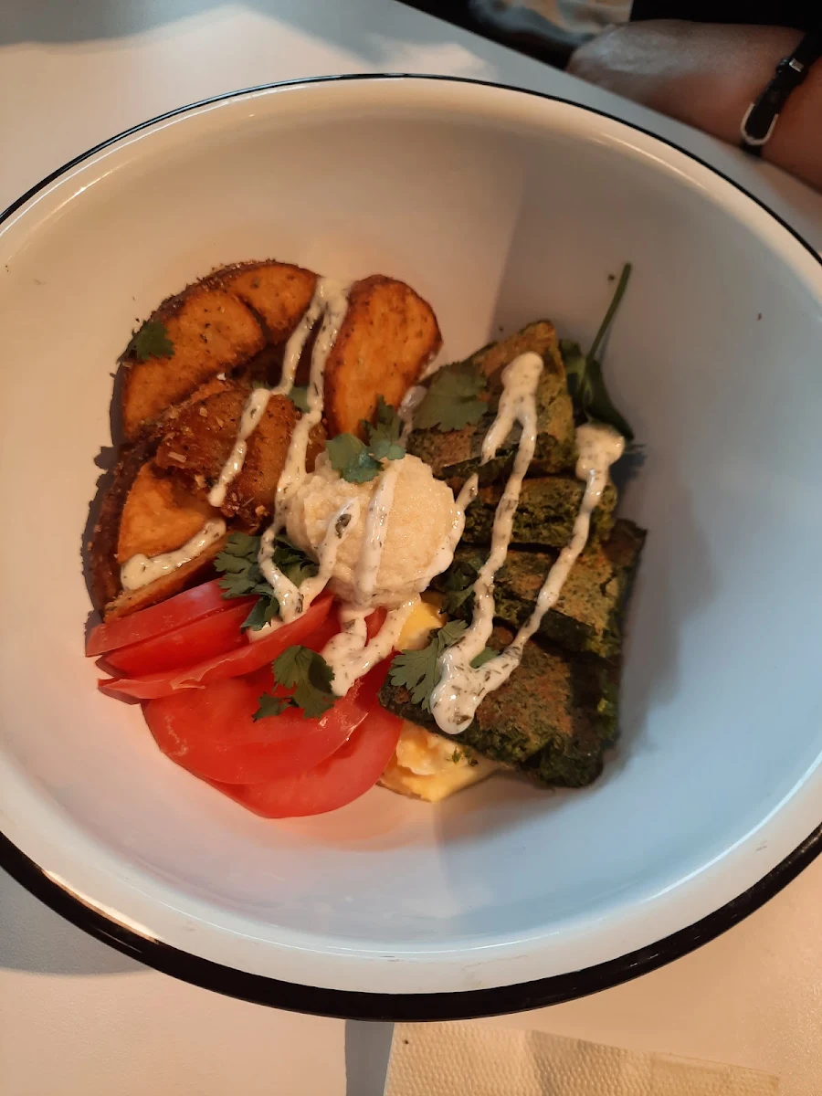 Falafel Scrambler, Connie & John's Roof Top Patio