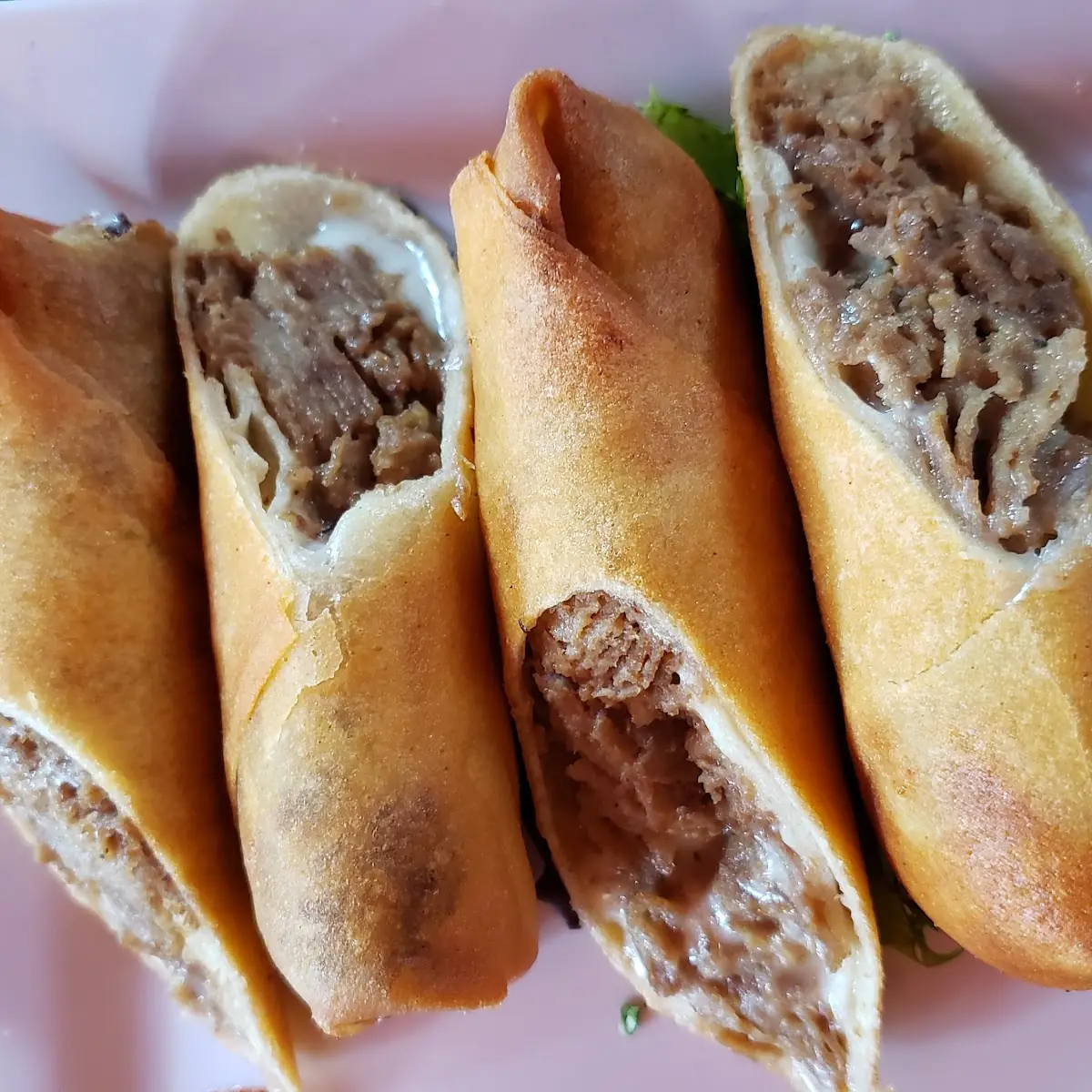 Cheese Steak Spring Rolls with American Cheese Fried Onions