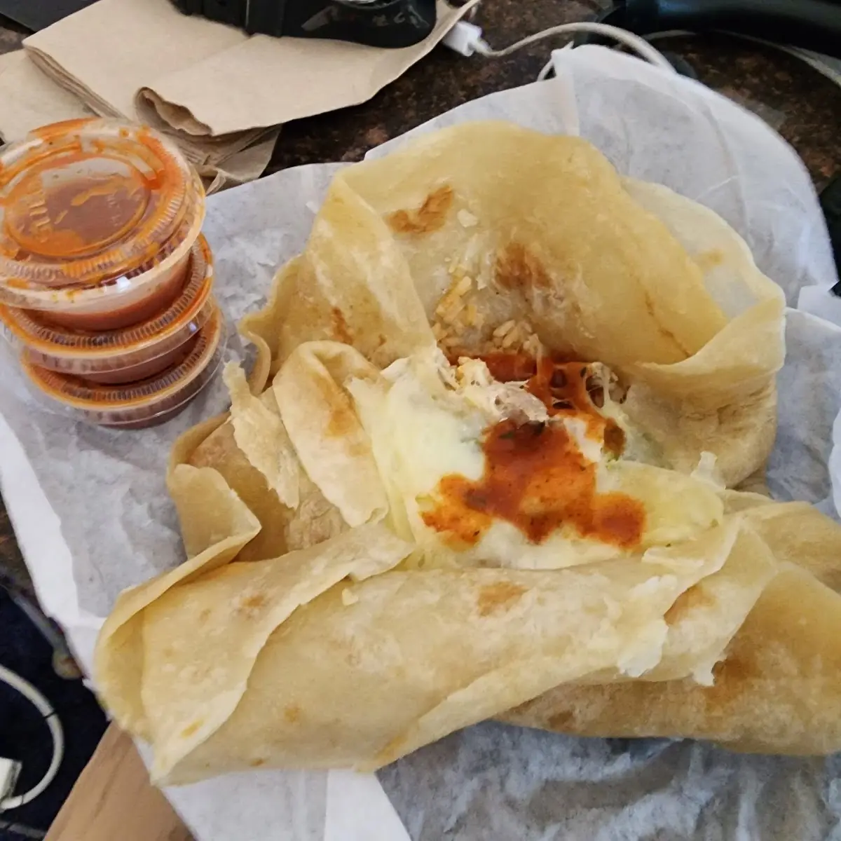 Chicken Rice and Cheese Double Wrapped