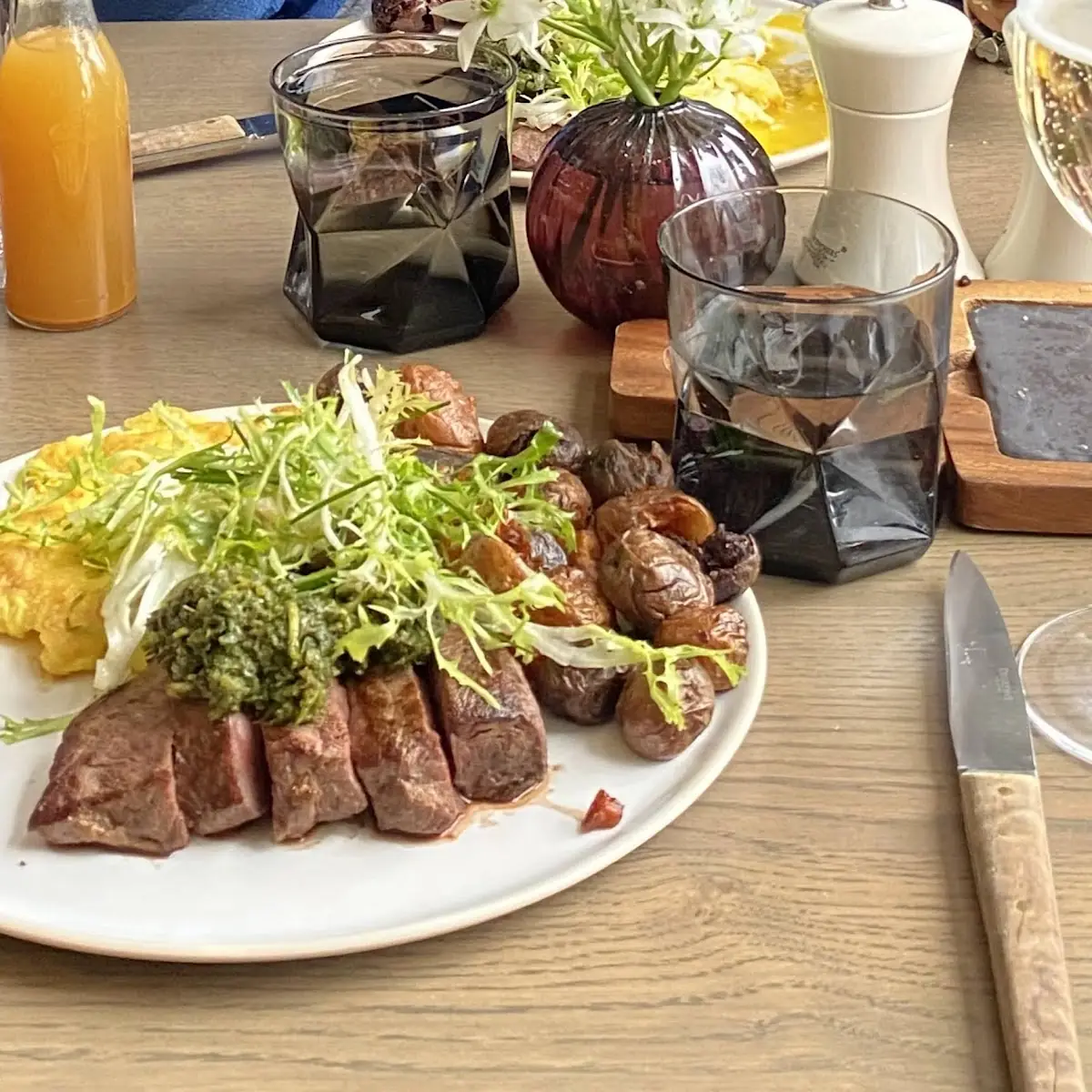 Flat Iron Steak & Farm Eggs