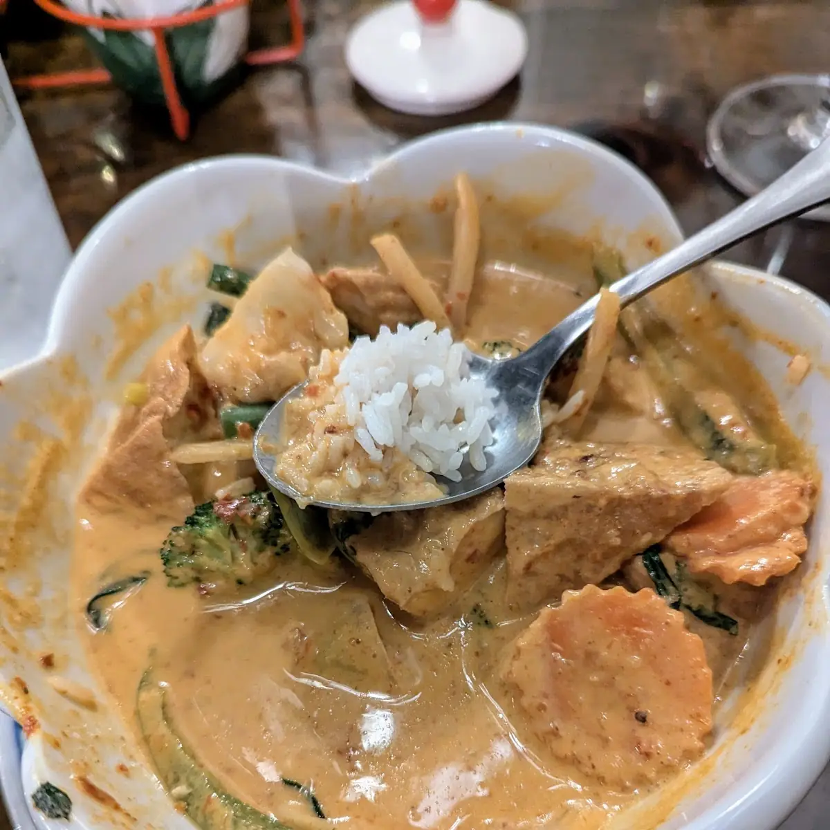 Red Curry with Fried Tofu and Vegetables