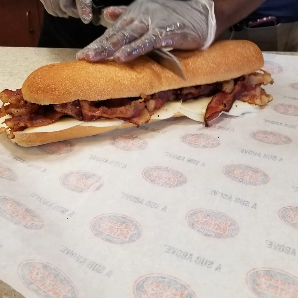 Large Bacon and Provolone Cheese Sub