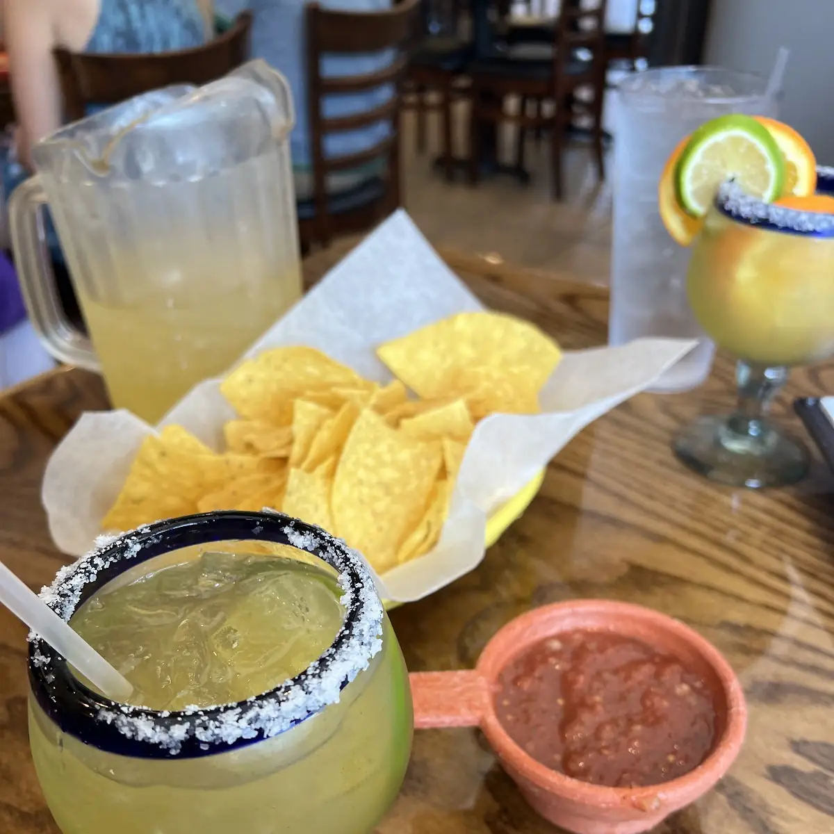 Chips Salsa and Margarita on the Rocks