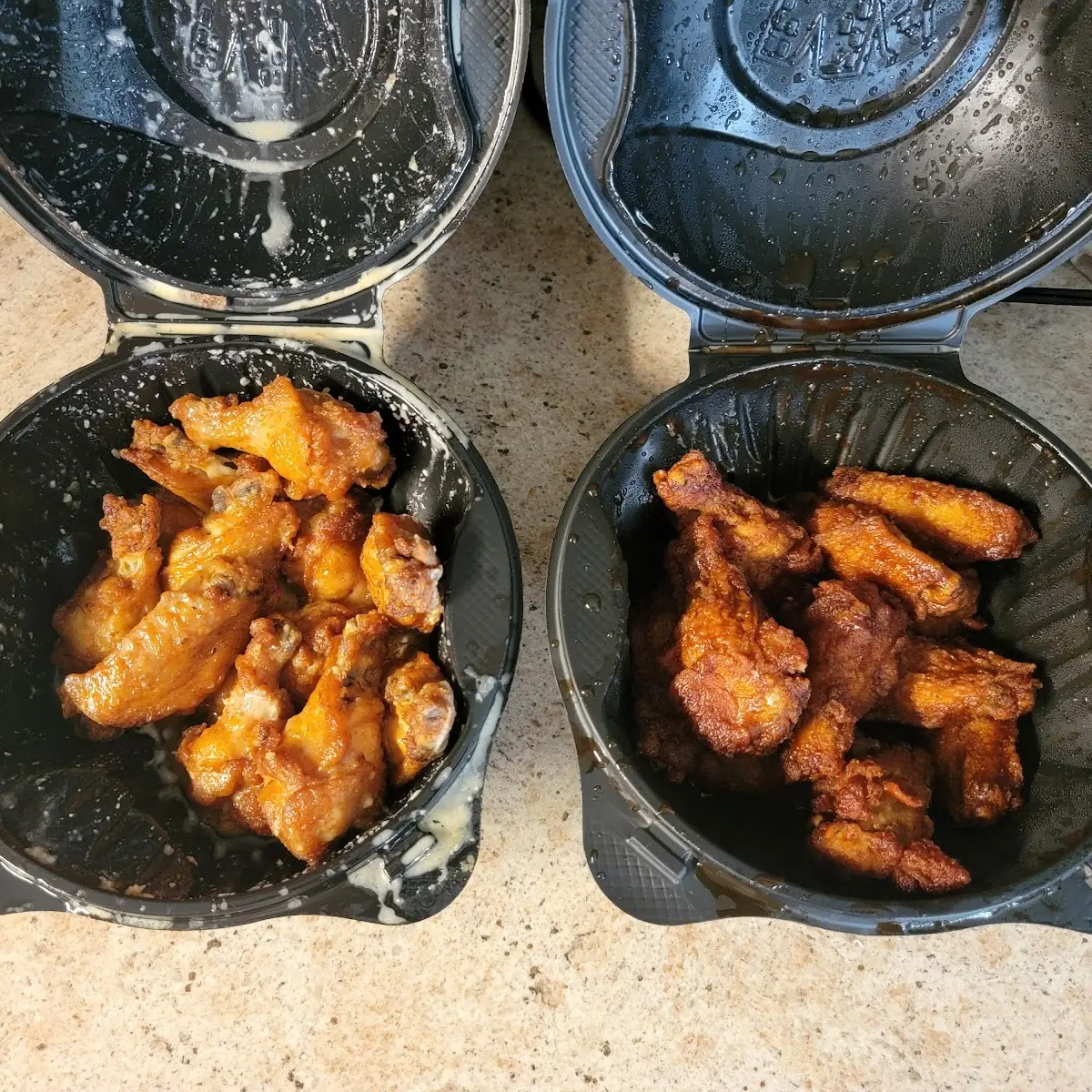 Garlic Parmesan Wings & Honey BBQ Wings