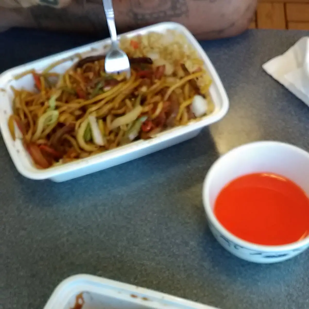 Mongolian Beef Plum Sauce & Roast Pork Dish