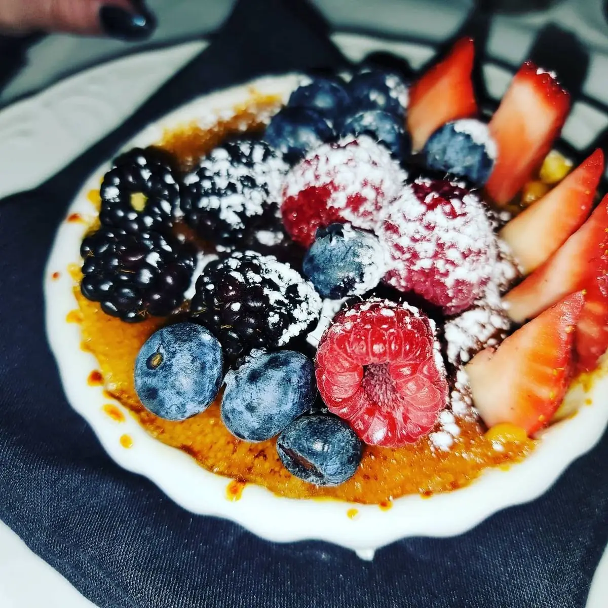 Caramel Crème Brûlée Fresh Berries