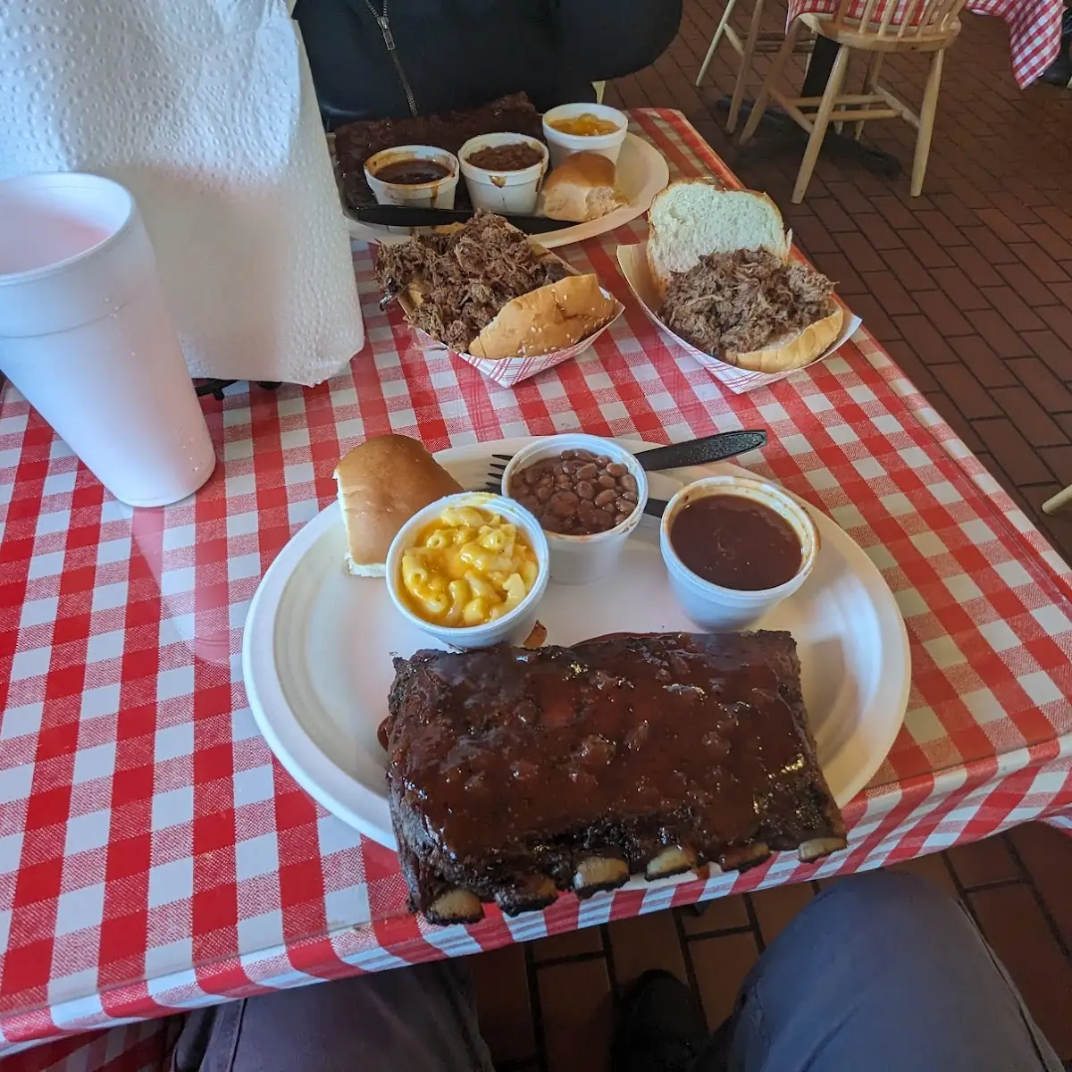 Half Rack of Ribs and Brisket Sandwich