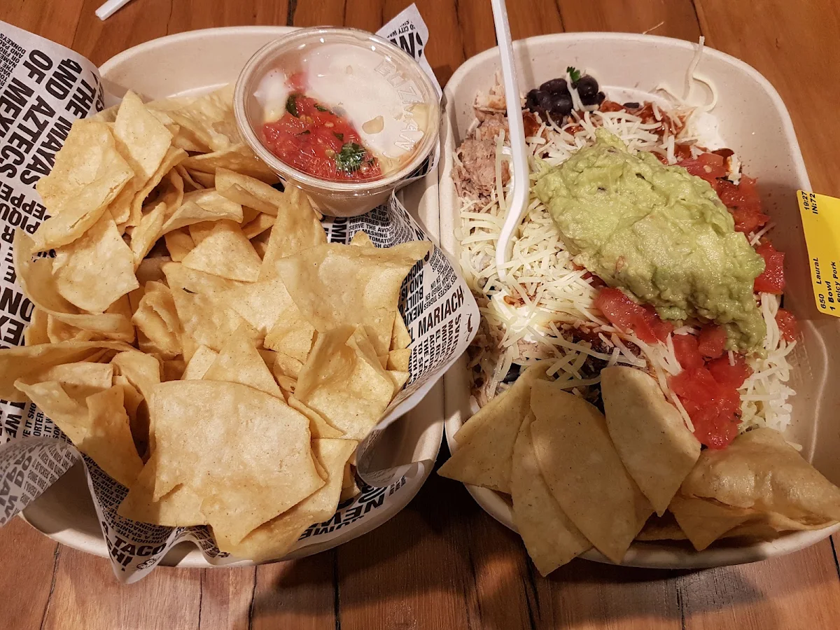 Burrito Bowl and Corn Chips and Cheese, Guzman y Gomez - UNSW