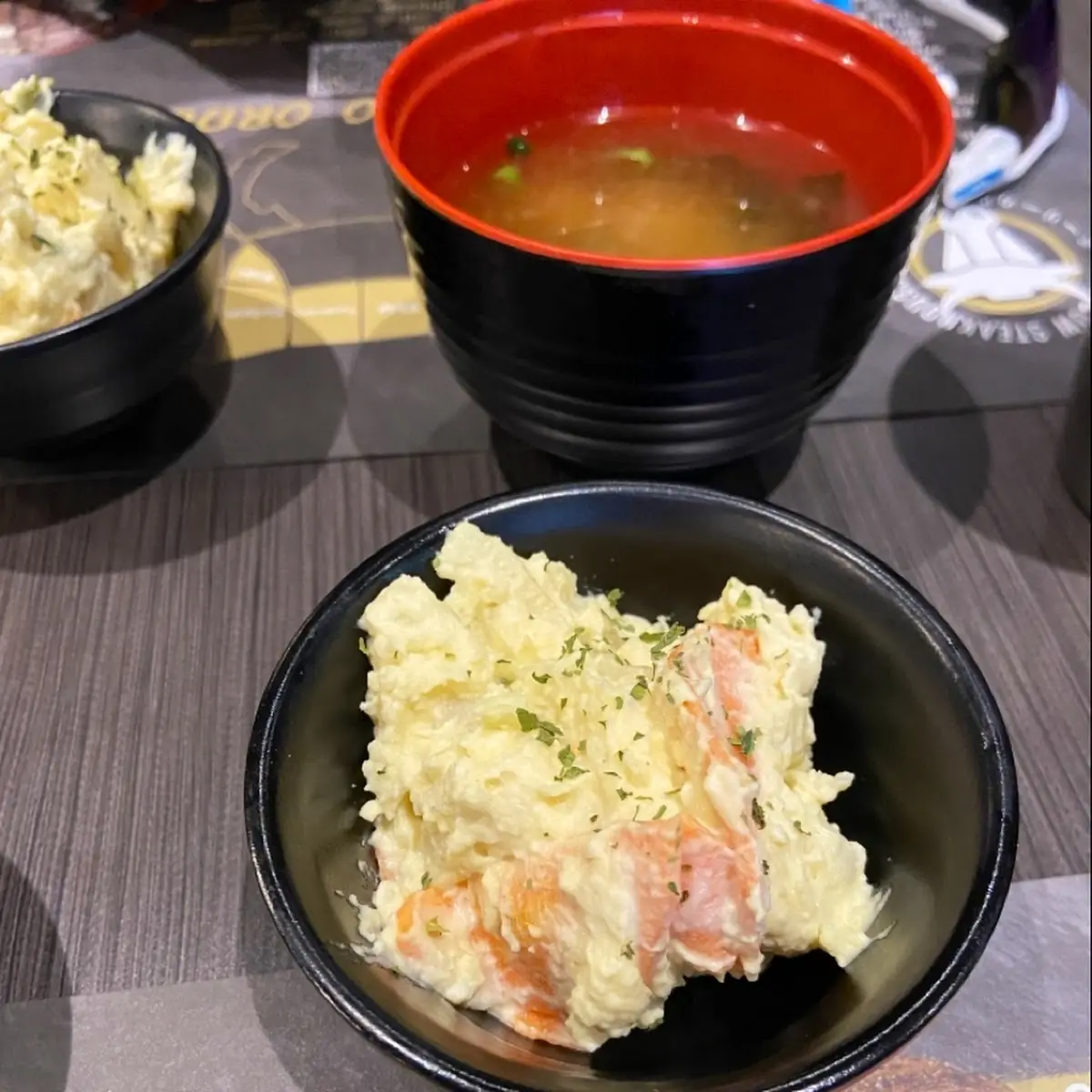 Miso Soup and Potato Salad